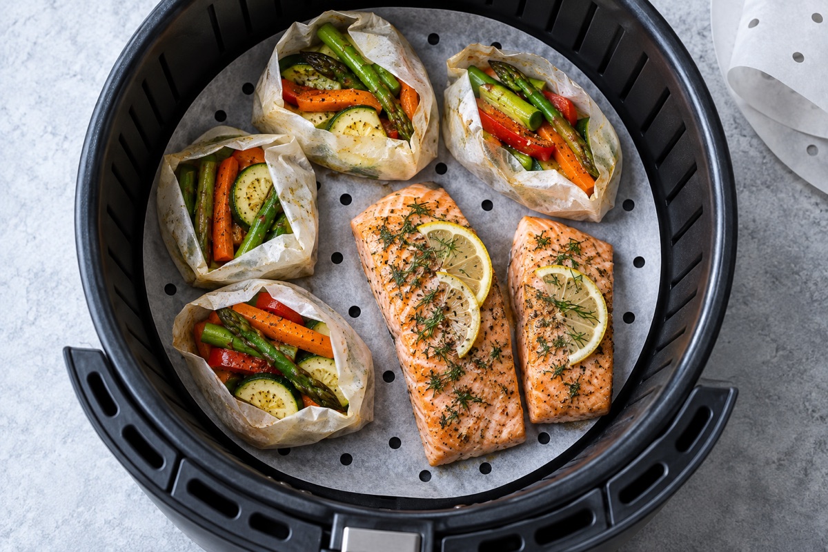 Papier cuisson dans l’airfryer : oui, mais pas n’importe comment