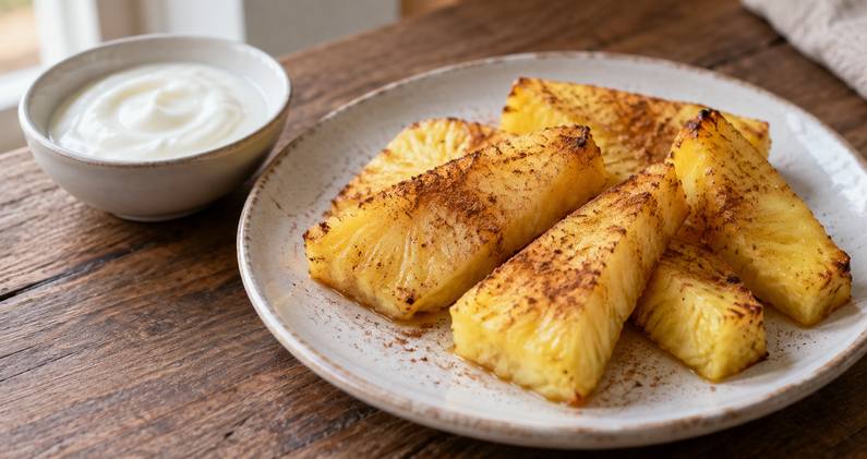 Ananas rôti à la cannelle à l’airfryer