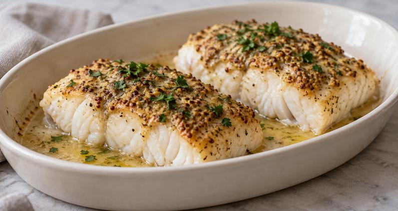 Cabillaud à la moutarde à l’airfryer