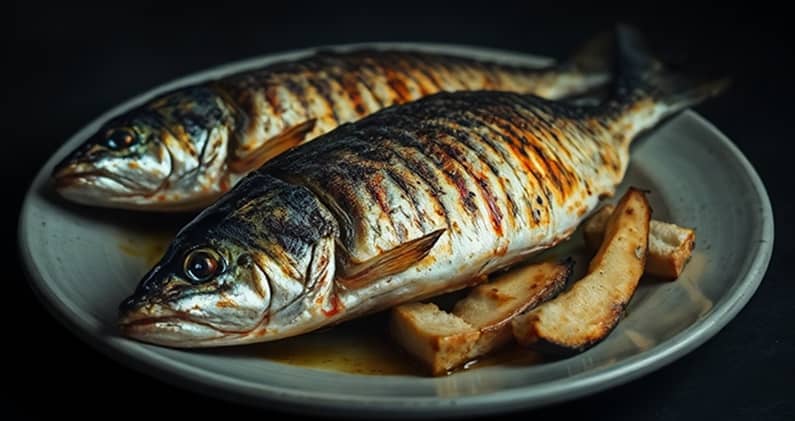 Grilled mackerel in the air fryer