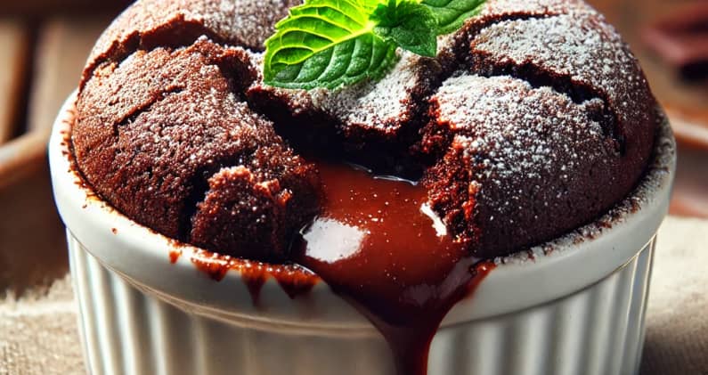 Molten chocolate lava cake
