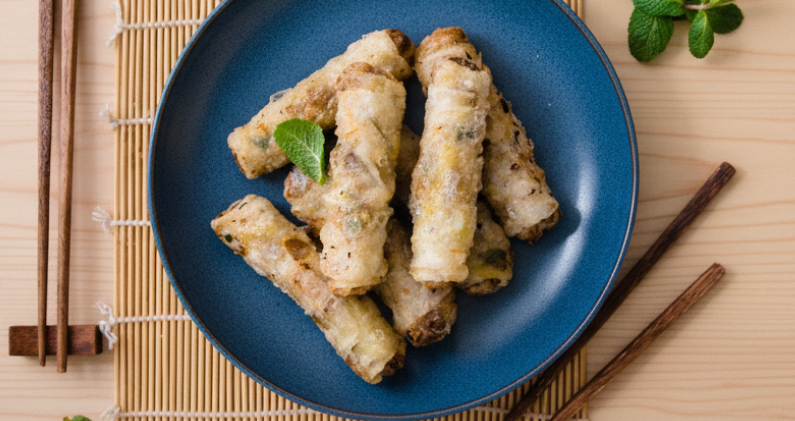 Vietnamese pork spring rolls in the air fryer