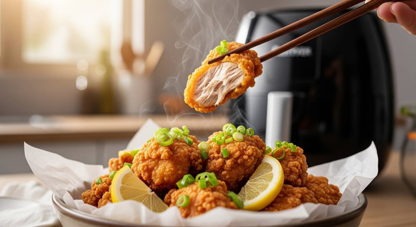 Poulet Karaage japonais à l'airfryer, croustillant et léger
